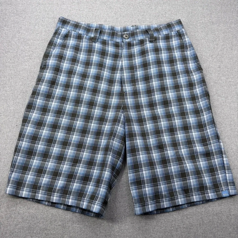 Katin Chino Shorts Mens 32 Blue Plaid Flat Front Surf Skate‎ Casual Huckberry